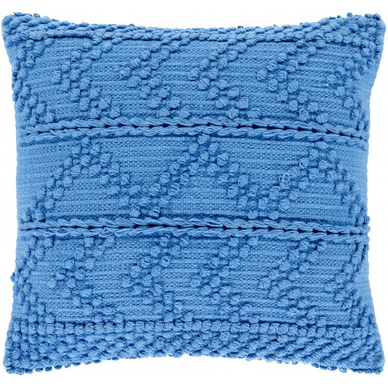 Surya Merdo Blue Pillow Shell With Polyester Insert 18"H X 18"W