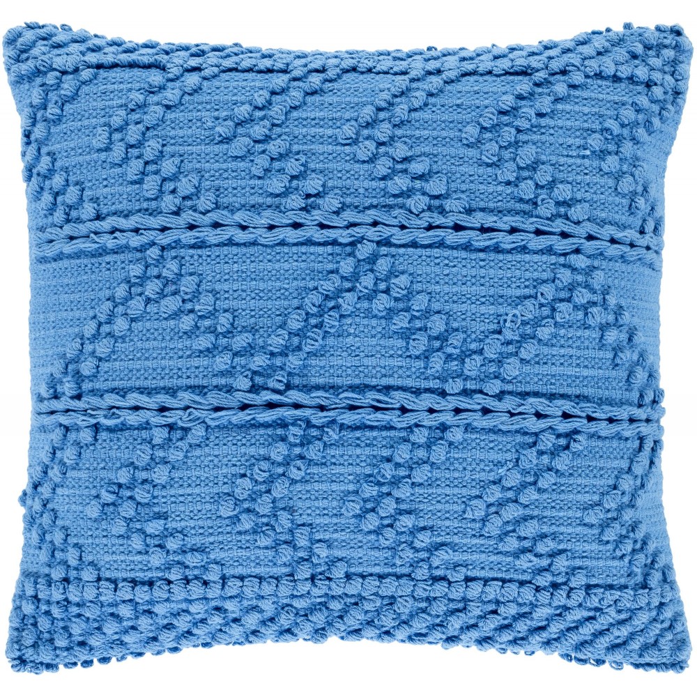 Surya Merdo Blue Pillow Shell With Polyester Insert 18"H X 18"W