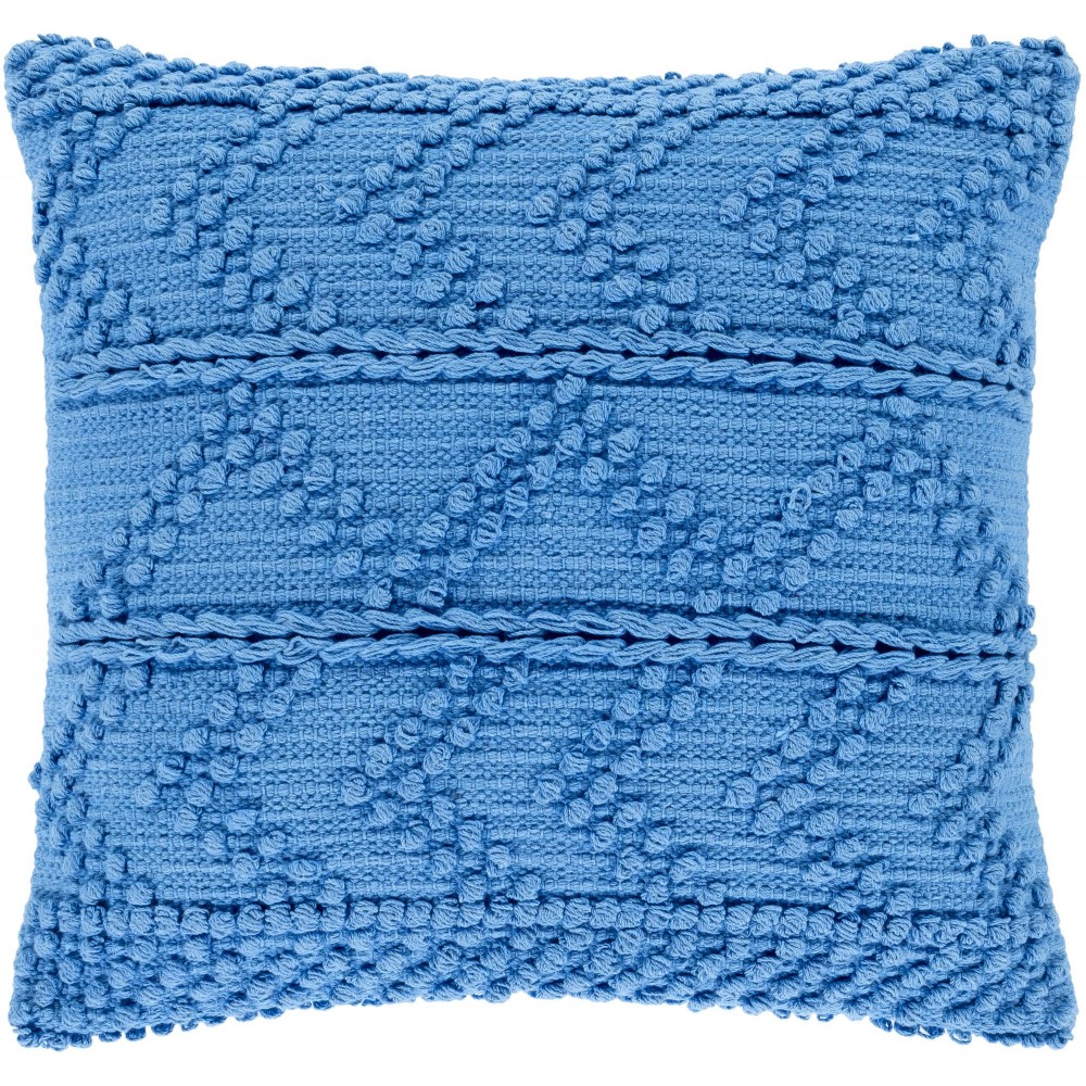 Surya Merdo Blue Pillow Shell With Polyester Insert 20"H X 20"W Surya Merdo Blue Pillow Shell With Polyester Insert 20"H X 20"W