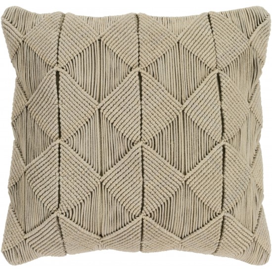 Surya Migramah Light Sage Pillow Shell With Down Insert 18"H X 18"W