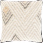 Surya Mila Beige Pillow Shell With Polyester Insert 20"H X 20"W