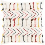 Surya Minka Red Pillow Shell With Polyester Insert 18"H X 18"W
