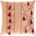 Surya Moira Dusty Coral Pillow Shell With Down Insert 20"H X 20"W