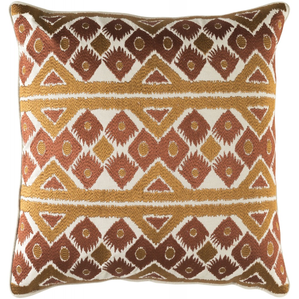 Surya Morowa Beige Pillow Shell With Down Insert 20"H X 20"W