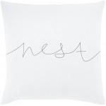 Surya Motto Mtt-001 White Pillow Shell With Polyester Insert 22"H X 22"W