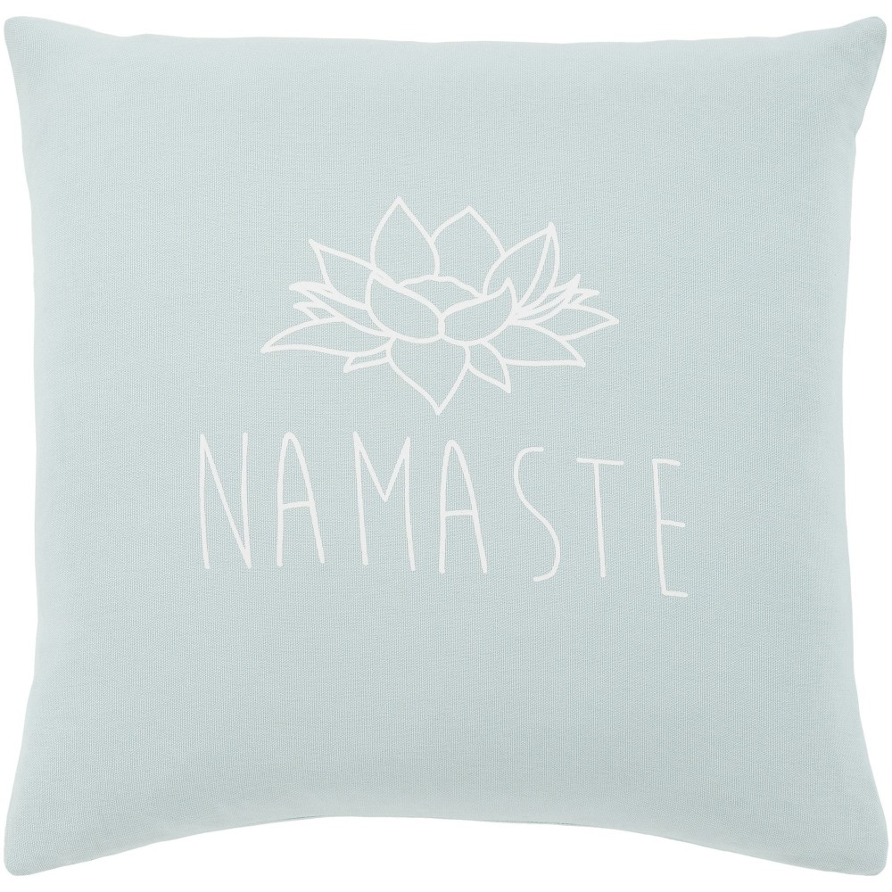 Surya Motto Mtt-005 Pale Blue Pillow Shell With Down Insert 18"H X 18"W Surya Motto Mtt-005 Pale Blue Pillow Shell With Down Insert 18"H X 18"W