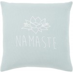 Surya Motto Mtt-005 Pale Blue Pillow Shell With Down Insert 20"H X 20"W