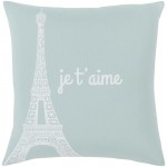 Surya Motto Mtt-007 Pale Blue Pillow Shell With Polyester Insert 18"H X 18"W