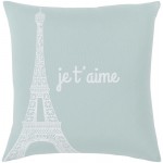 Surya Motto Mtt-007 Pale Blue Pillow Shell With Down Insert 20"H X 20"W