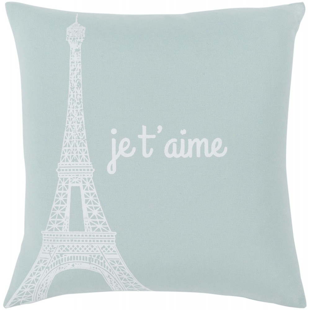 Surya Motto Mtt-007 Pale Blue Pillow Shell With Down Insert 20"H X 20"W Surya Motto Mtt-007 Pale Blue Pillow Shell With Down Insert 20"H X 20"W
