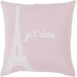 Surya Motto Pale Pink Pillow Shell With Down Insert 18"H X 18"W