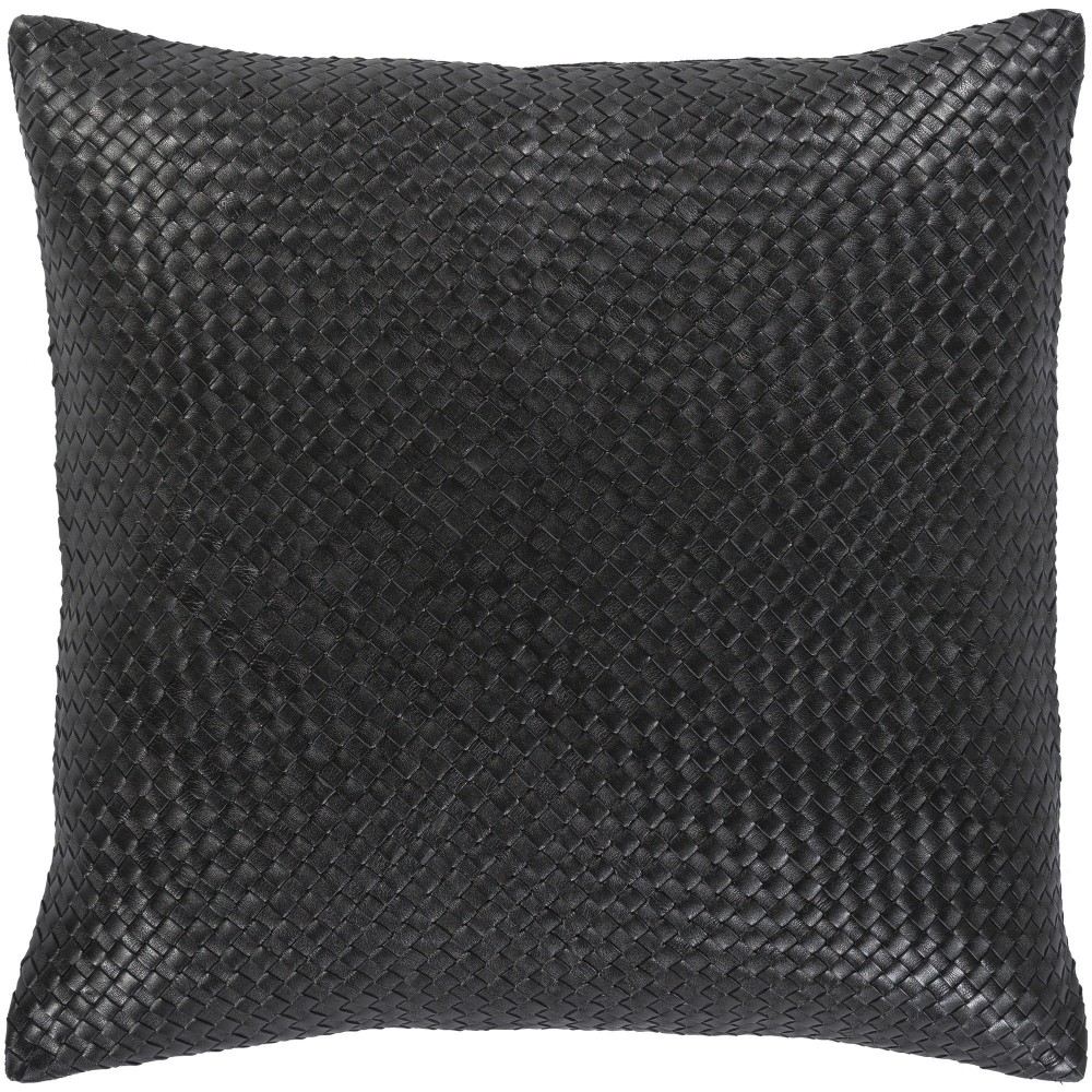 Surya Onyx Black Pillow Shell With Down Insert 20"H X 20"W Surya Onyx Black Pillow Shell With Down Insert 20"H X 20"W