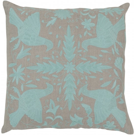 Surya Otomi Ice Blue Pillow Shell With Down Insert 22"H X 22"W