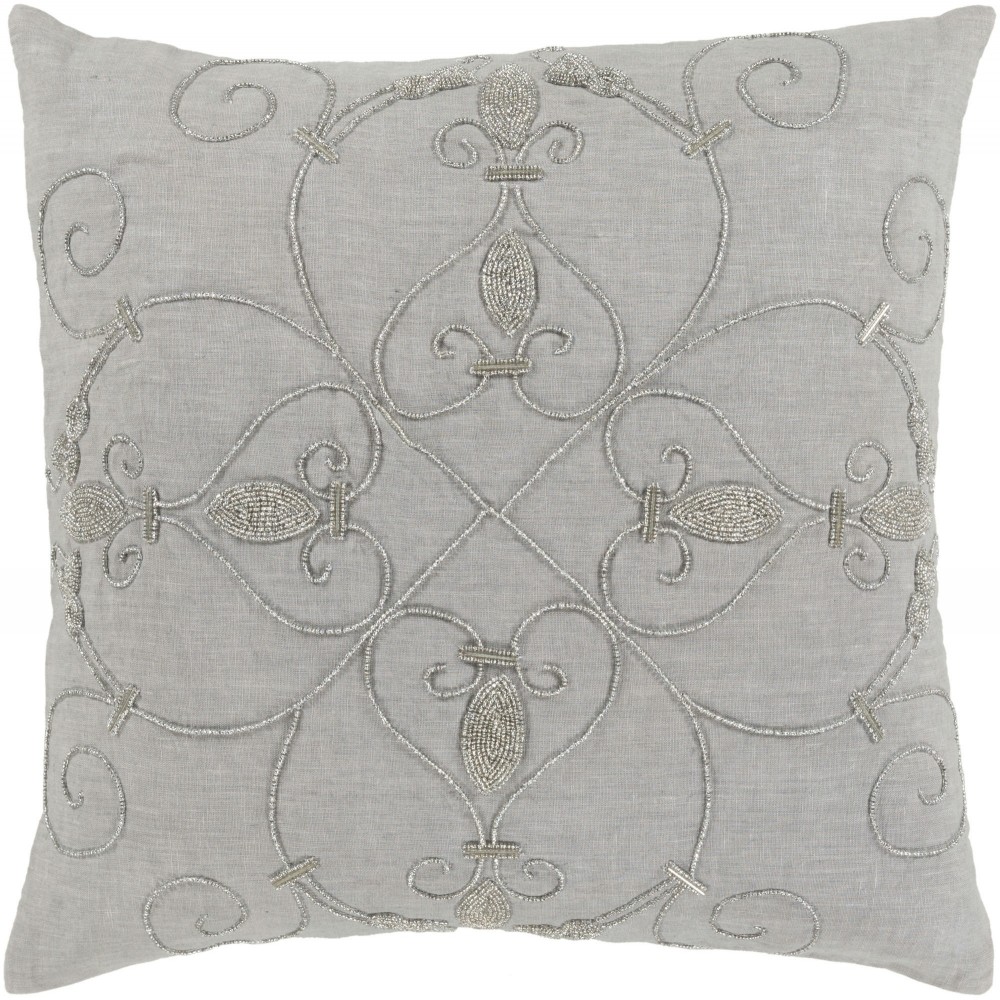 Surya Pauline Slate Pillow Shell With Down Insert 20"H X 20"W Surya Pauline Slate Pillow Shell With Down Insert 20"H X 20"W