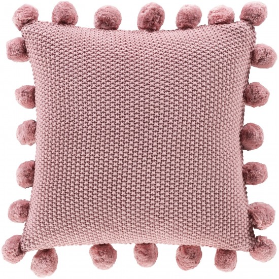 Surya Pomtastic Light Pink Pillow Shell With Down Insert 18"H X 18"W