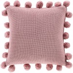 Surya Pomtastic Light Pink Pillow Shell With Polyester Insert 18"H X 18"W