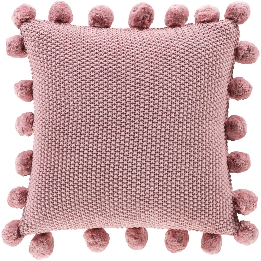 Surya Pomtastic Light Pink Pillow Shell With Polyester Insert 18"H X 18"W