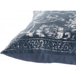 Surya Porcha Dark Blue Pillow Shell With Polyester Insert 16"H X 24"W