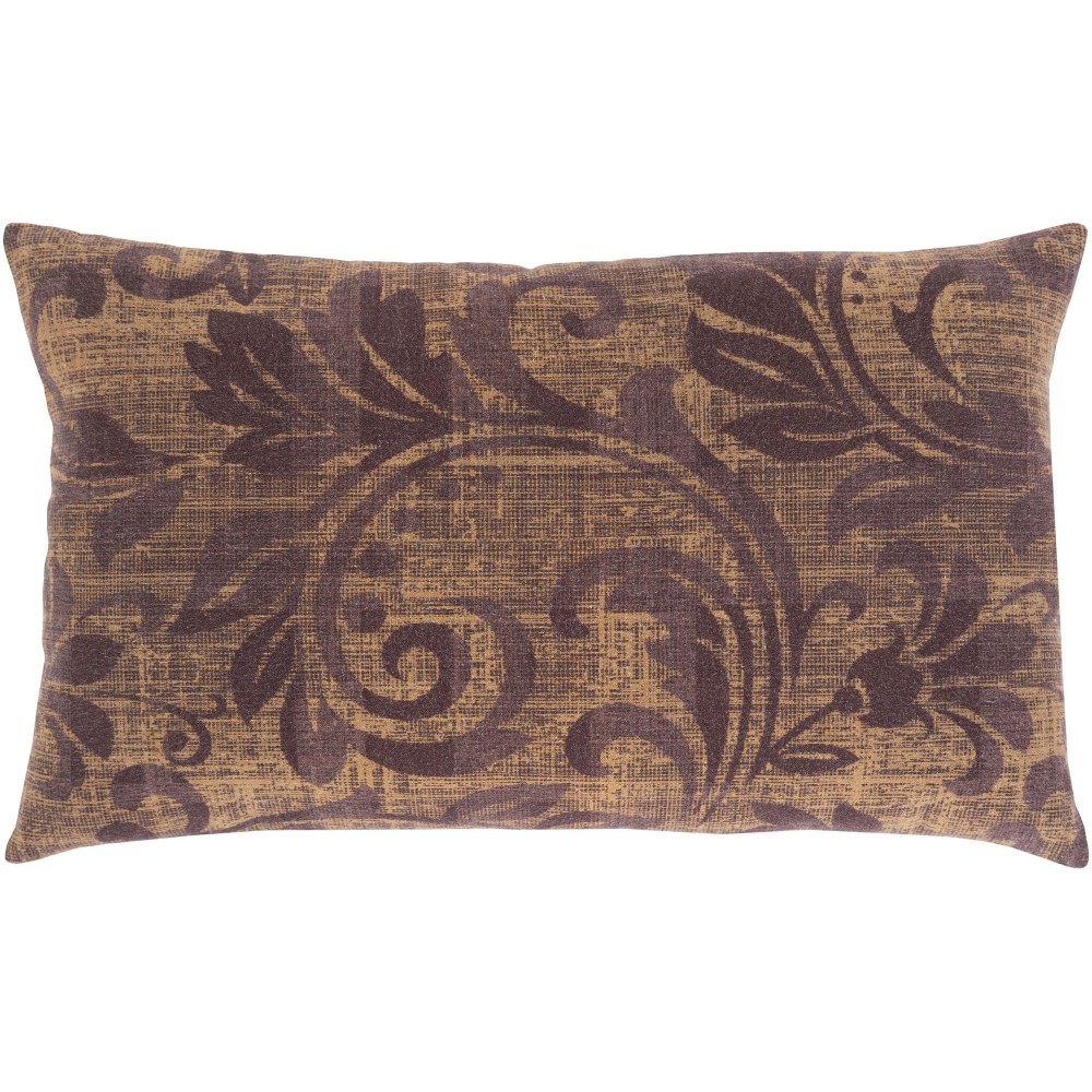 Surya Porcha Light Brown Pillow Shell With Down Insert 16"H X 24"W Surya Porcha Light Brown Pillow Shell With Down Insert 16"H X 24"W