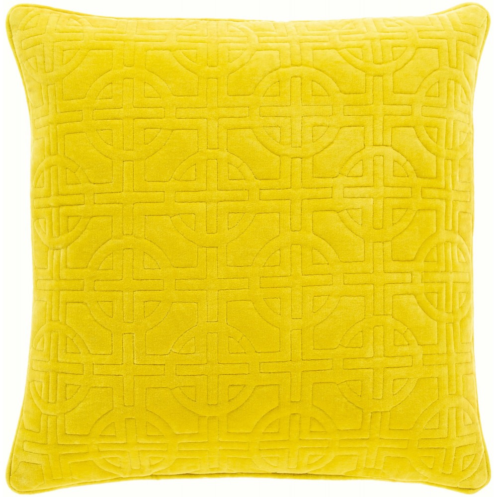 Surya Qcv-003 Mustard Pillow Shell With Polyester Insert 20"H X 20"W