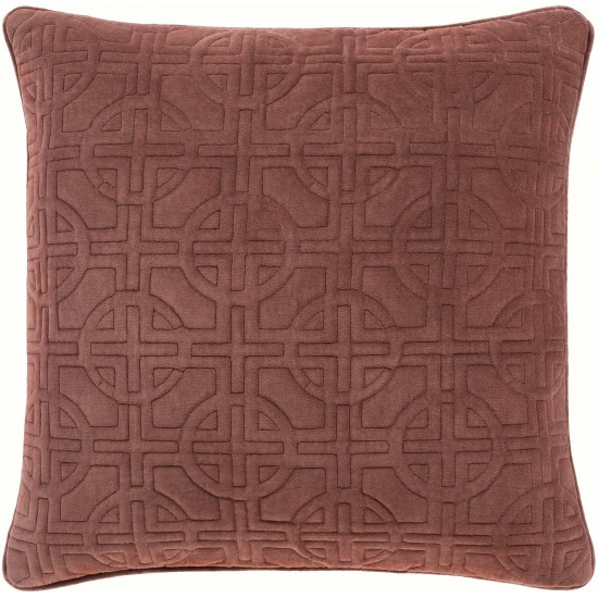 Surya Qcv-004 Burgundy Pillow Shell With Down Insert 18"H X 18"W