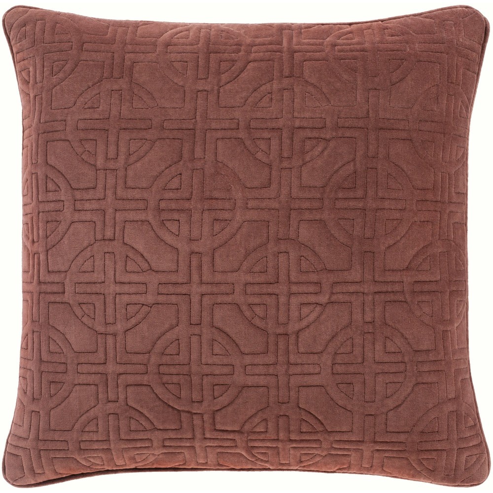 Surya Qcv-004 Burgundy Pillow Shell With Down Insert 20"H X 20"W