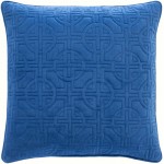 Surya Qcv-005 Blue Pillow Shell With Polyester Insert 18"H X 18"W