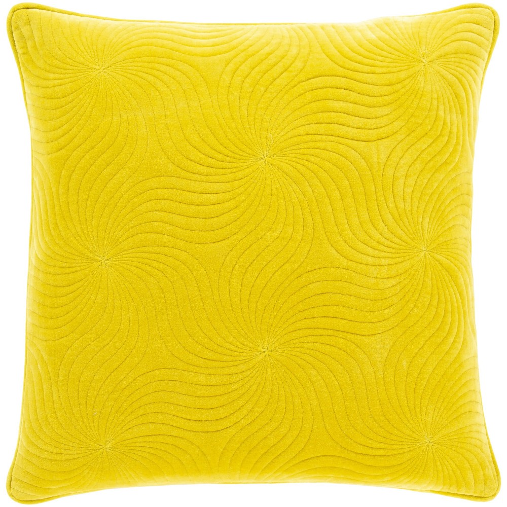 Surya Qcv-008 Mustard Pillow Shell With Down Insert 18"H X 18"W