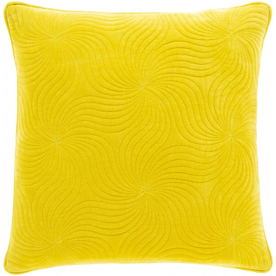 Surya Qcv-008 Mustard Pillow Shell With Polyester Insert 18"H X 18"W