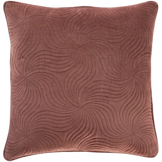 Surya Qcv-009 Burgundy Pillow Shell With Down Insert 18"H X 18"W