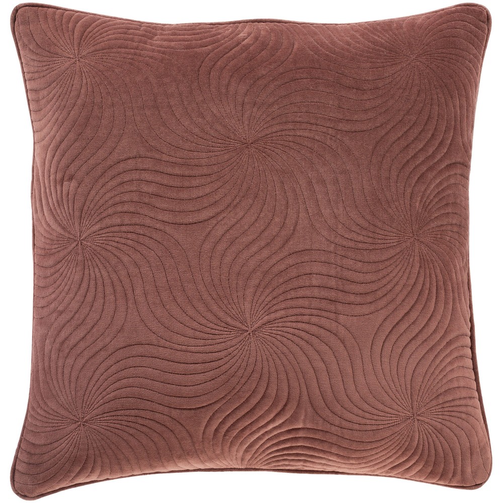 Surya Qcv-009 Burgundy Pillow Shell With Polyester Insert 18"H X 18"W