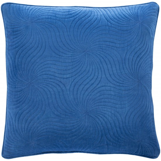 Surya Qcv-010 Blue Pillow Shell With Down Insert 18"H X 18"W