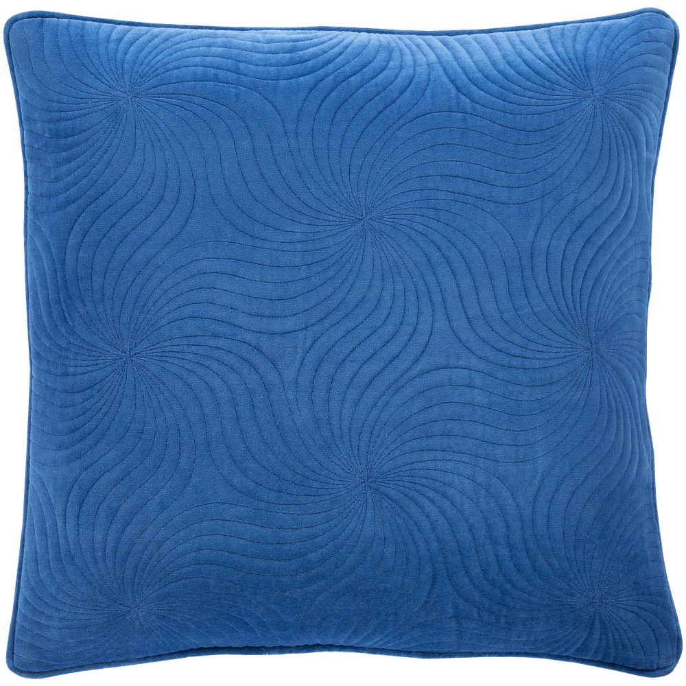 Surya Qcv-010 Blue Pillow Shell With Down Insert 18"H X 18"W