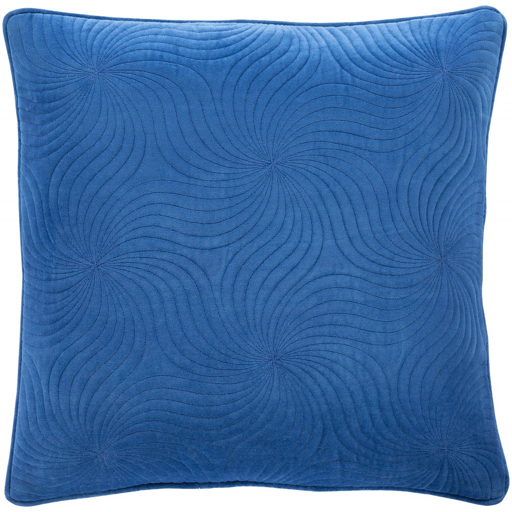 Surya Qcv-010 Blue Pillow Shell With Down Insert 20"H X 20"W