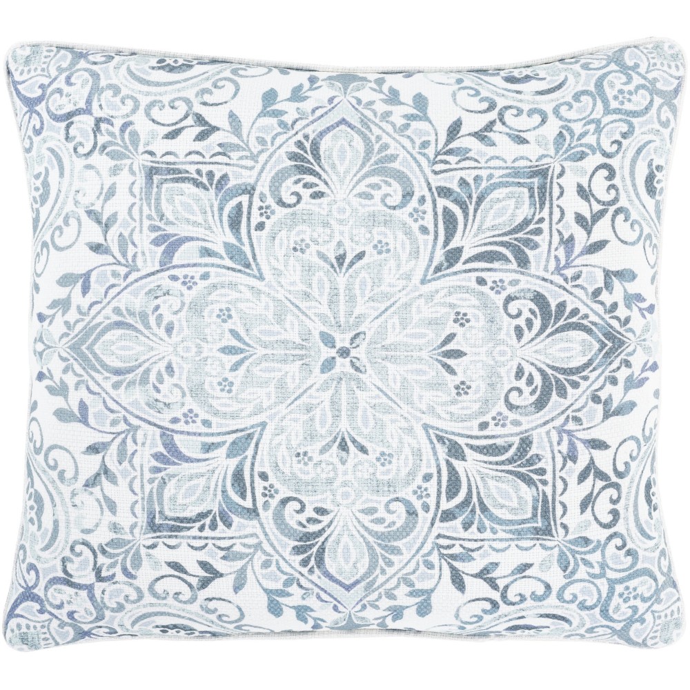 Surya Roxana Dark Blue Pillow Shell With Down Insert 22"H X 22"W