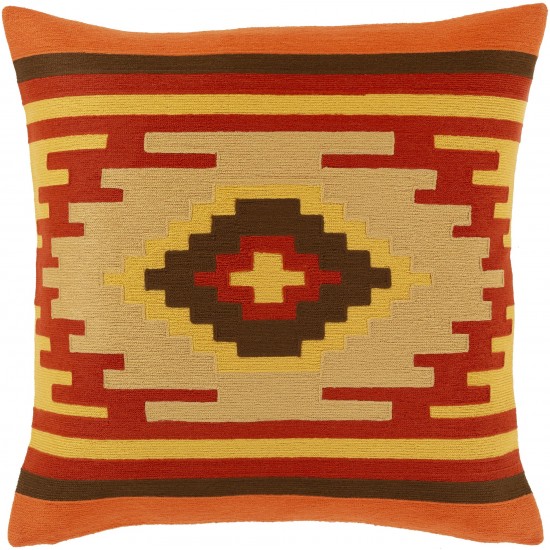 Surya Santa Clara Burnt Orange Pillow Shell With Down Insert 20"H X 20"W