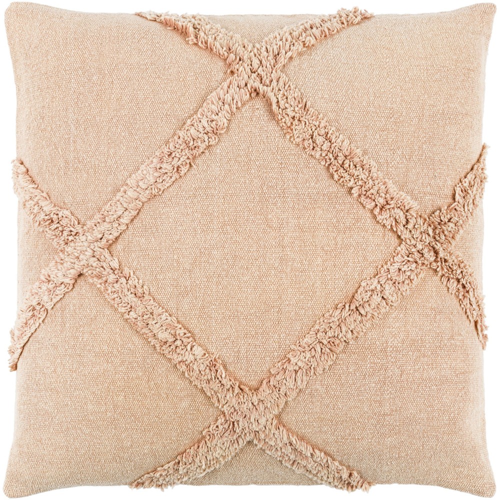 Surya Sarah Dusty Coral Pillow Shell With Down Insert 20"H X 20"W