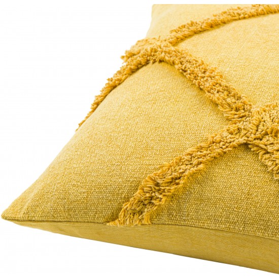 Surya Sarah Mustard Pillow Shell With Down Insert 18"H X 18"W