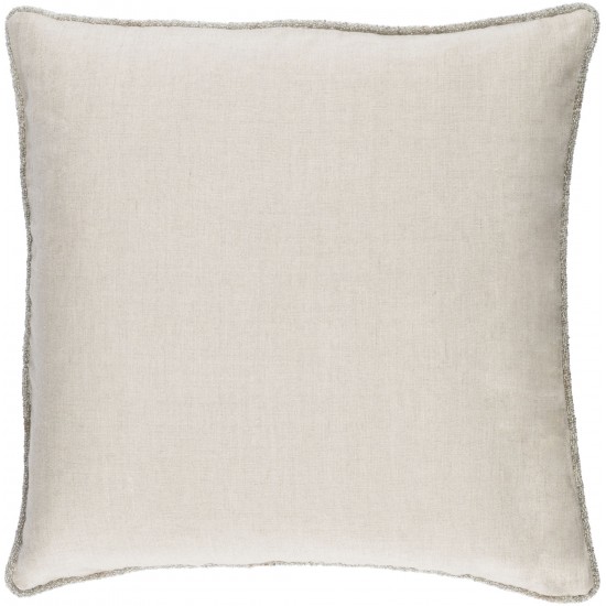 Surya Sasha Light Beige Pillow Shell With Down Insert 18"H X 18"W