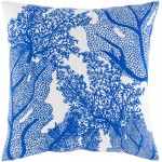 Surya Sea Life Slf-004 Dark Blue Pillow Shell With Down Insert 18"H X 18"W