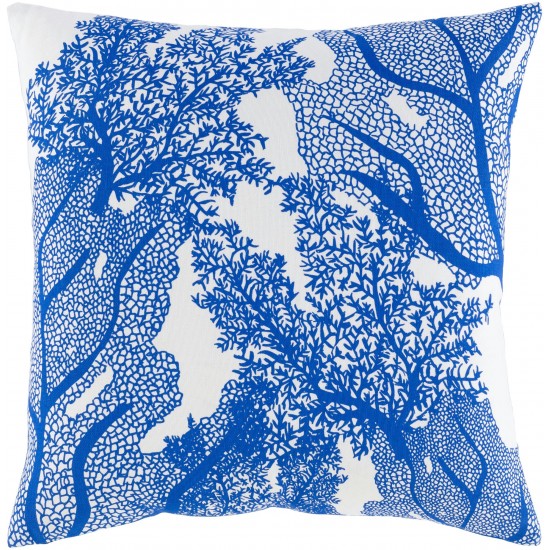 Surya Sea Life Slf-004 Dark Blue Pillow Shell With Down Insert 18"H X 18"W