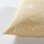 Surya Sea Life Beige Pillow Shell With Down Insert 18"H X 18"W