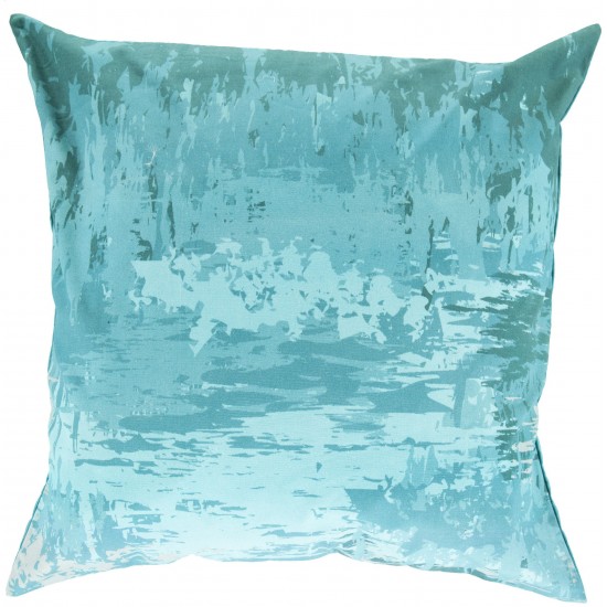 Surya Serenade Teal Pillow Shell With Polyester Insert 18"H X 18"W