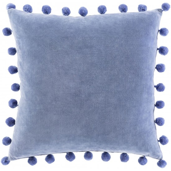 Surya Serengeti Denim Pillow Shell With Down Insert 18"H X 18"W