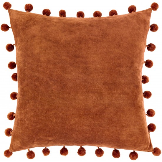 Surya Serengeti Brick Red Pillow Shell With Down Insert 18"H X 18"W