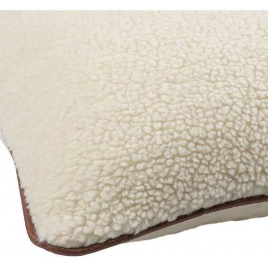 Surya Shepherd Cream Pillow Shell With Down Insert 14"H X 22"W