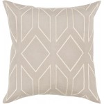 Surya Skyline Ba-024 Medium Gray Pillow Shell With Down Insert 20"H X 20"W
