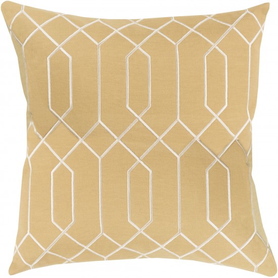 Surya Skyline Mustard Pillow Shell With Down Insert 18"H X 18"W