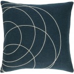 Surya Solid Bold Deep Teal Pillow Shell With Down Insert 20"H X 20"W