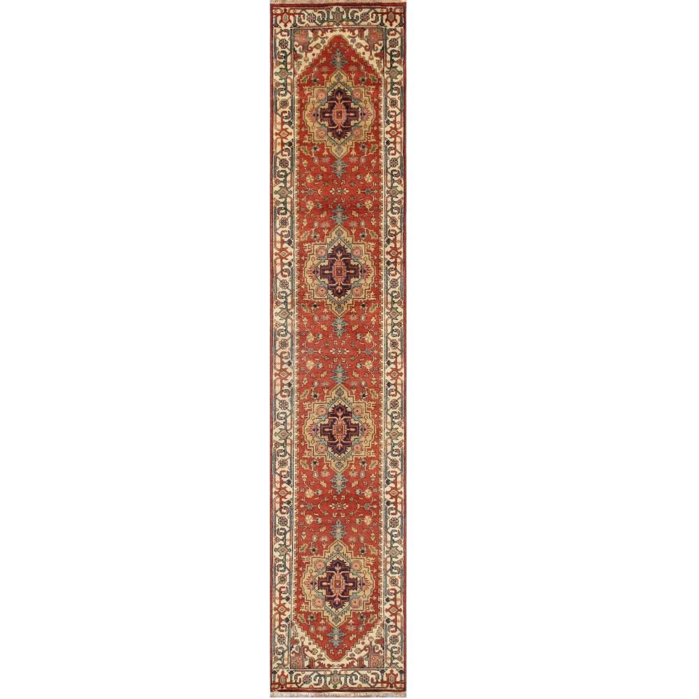 Pasargad Home Serapi Collection Hand-Knotted Rust Wool Area Rug - 2'8" X 10'0"